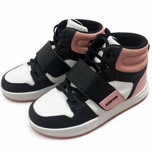 Dream Pairs Kids High-Top Sneakers - Black and Pink Size 1